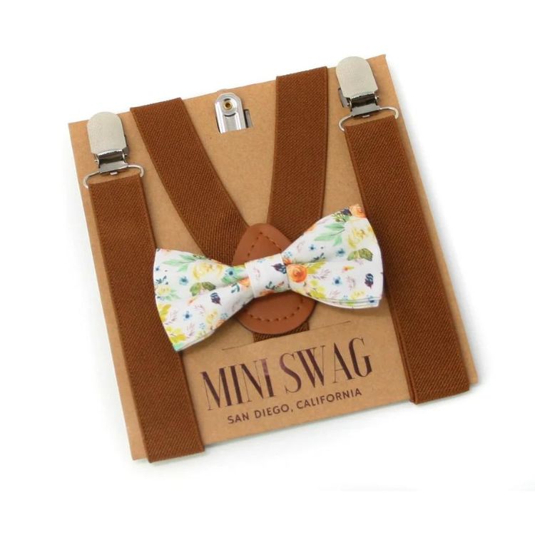 Bow Tie & Suspenders Set - Fall Floral