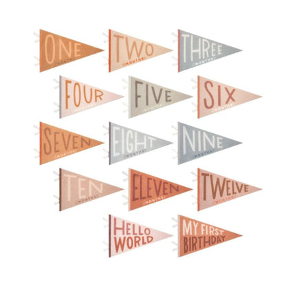 Milestone Felt Pennants - Mountain Fields