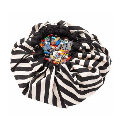 Large Toy Storage Bag - Black Stripes