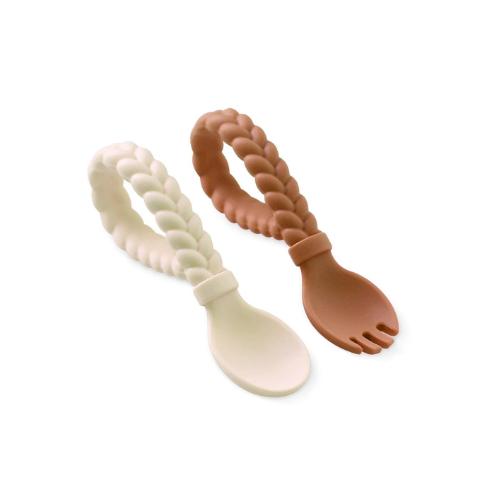 Sweetie Spoons™ Spoon + Fork Set - Buttercream + Toffee